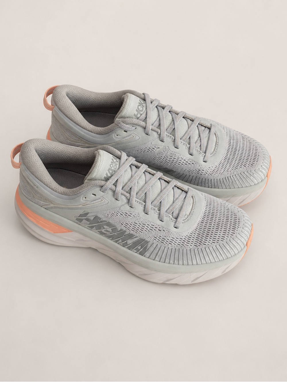 HOKA‎ Bondi 7 Athletic Walking Running Sneakers Shoes Womens 9 Harbor Mist